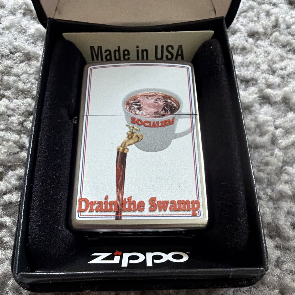 2019 Zippo Drain The Swamp Political Windproof Lighter NIB Made USA F19 NOS
